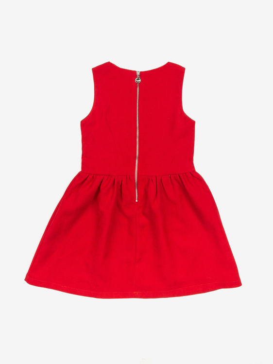Picture of C2224 GIRLS WINTER PLAIN DRESS WITH A BOW ON THE WAIST